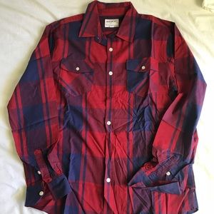 Warp + Weft plaid long sleeve button down